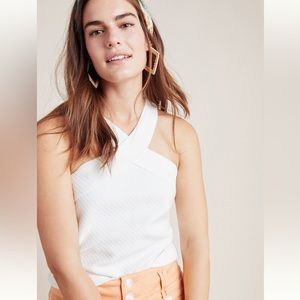 ANTHROPOLOGIE Ivory Cross-Front Top - Sz XXS